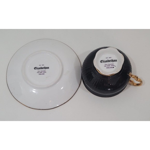 Elizabethan Vintage Rare TeaCup and Saucer Hand Decorated Fine Bone China 1875 - Picture 9 of 9